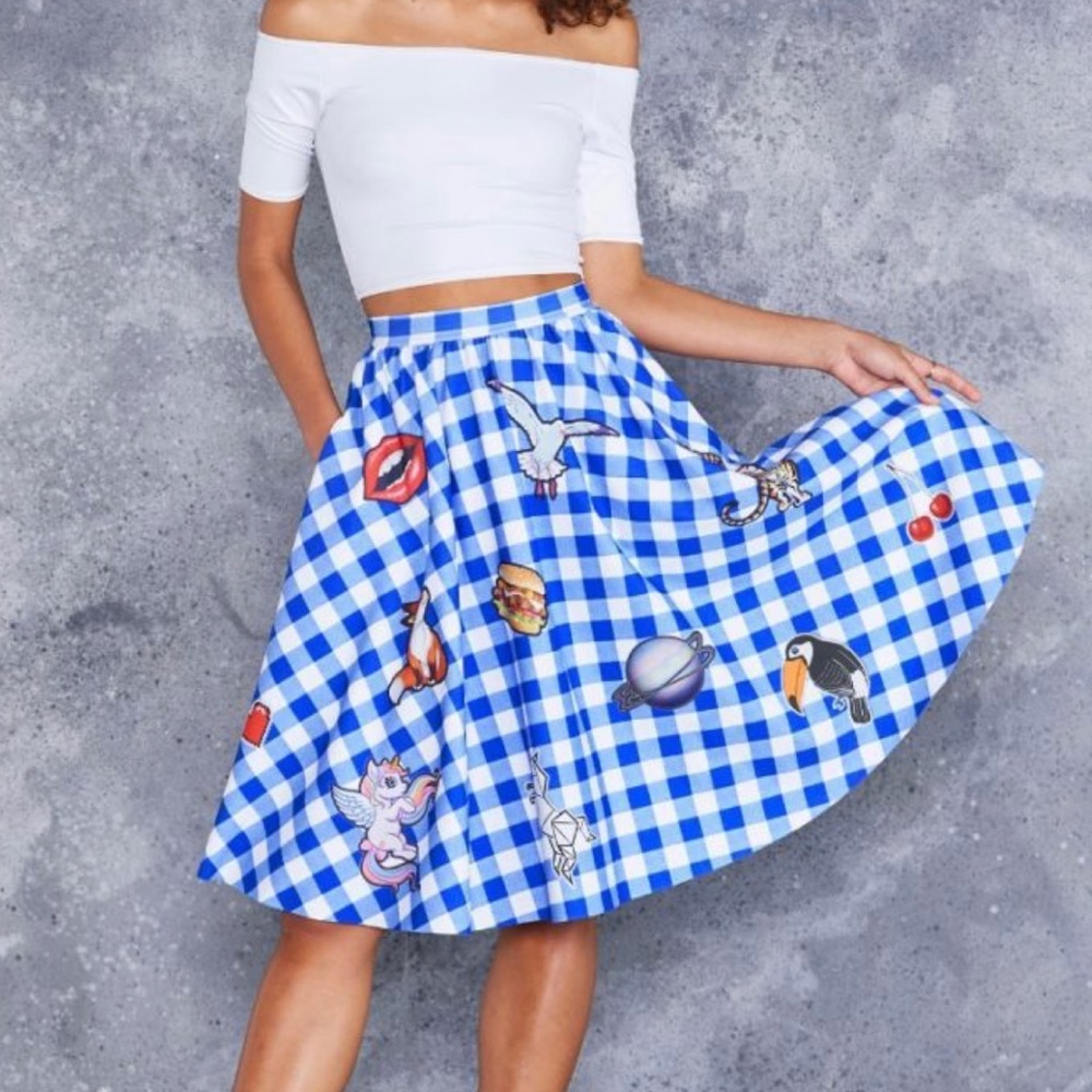 Got A Patch On You Midi Skirt Blackmilk
